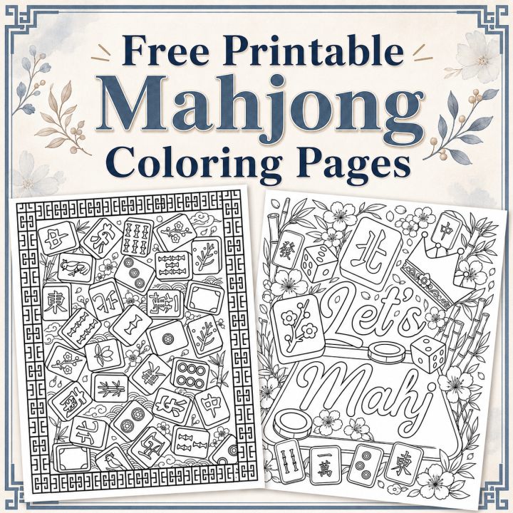Free Printable Mahjong Coloring Pages